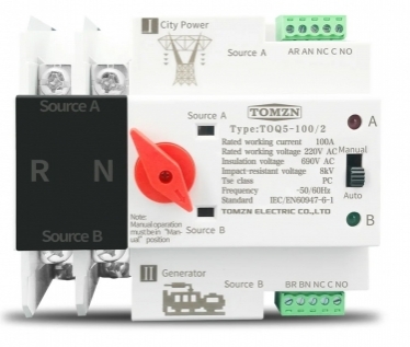 TOMZN 2P 125A, Din Rail ATS Switch